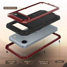 Load image into Gallery viewer, iPhone 17 Air Metal Case, Heavy Duty Military Grade Armor Cover [shock proof] Full Body Hard [Red]

