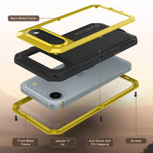Load image into Gallery viewer, iPhone 17 Air Metal Case, Heavy Duty Military Grade Armor Cover [shock proof] Full Body Hard [Yellow]
