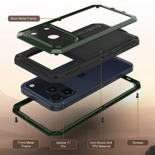 Load image into Gallery viewer, iPhone 17 Pro Metal Case, Heavy Duty Military Grade Armor Cover [shock proof] Full Body Hard [Dark Green]
