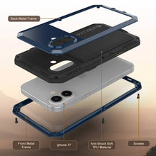 Load image into Gallery viewer, iPhone 17 Metal Case, Heavy Duty Military Grade Armor Cover [shock proof] Full Body Hard [Blue]

