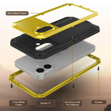 Load image into Gallery viewer, iPhone 17 Metal Case, Heavy Duty Military Grade Armor Cover [shock proof] Full Body Hard [Yellow]

