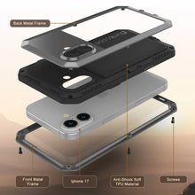 Load image into Gallery viewer, iPhone 17 Metal Case, Heavy Duty Military Grade Armor Cover [shock proof] Full Body Hard [Silver]
