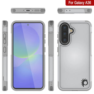 PunkCase Galaxy A36 Case, [Spartan 2.0 Series] Clear Rugged Heavy Duty Cover [White]