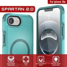 Load image into Gallery viewer, PunkCase iPhone 16e Case, [Spartan 2.0 Series] Clear Rugged Heavy Duty Cover W/Built in Screen Protector [Blue]

