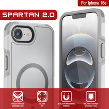 Load image into Gallery viewer, PunkCase iPhone 16e Case, [Spartan 2.0 Series] Clear Rugged Heavy Duty Cover W/Built in Screen Protector [white]

