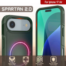 Load image into Gallery viewer, PunkCase iPhone 17 Air Case, [Spartan 2.0 Series] Clear Rugged Heavy Duty Cover W/Built in Screen Protector [dark green]
