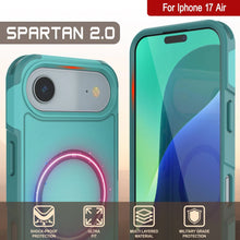 Load image into Gallery viewer, PunkCase iPhone 17 Air Case, [Spartan 2.0 Series] Clear Rugged Heavy Duty Cover W/Built in Screen Protector [Blue]

