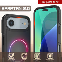 Load image into Gallery viewer, PunkCase iPhone 17 Air Case, [Spartan 2.0 Series] Clear Rugged Heavy Duty Cover W/Built in Screen Protector [Black]
