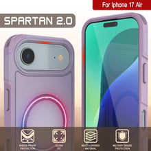 Load image into Gallery viewer, PunkCase iPhone 17 Air Case, [Spartan 2.0 Series] Clear Rugged Heavy Duty Cover W/Built in Screen Protector [lilac]
