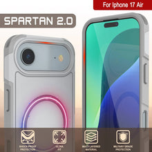 Load image into Gallery viewer, PunkCase iPhone 17 Air Case, [Spartan 2.0 Series] Clear Rugged Heavy Duty Cover W/Built in Screen Protector [white]
