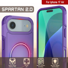 Load image into Gallery viewer, PunkCase iPhone 17 Air Case, [Spartan 2.0 Series] Clear Rugged Heavy Duty Cover W/Built in Screen Protector [purple]
