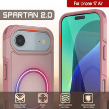 Load image into Gallery viewer, PunkCase iPhone 17 Air Case, [Spartan 2.0 Series] Clear Rugged Heavy Duty Cover W/Built in Screen Protector [pink]
