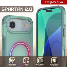 Load image into Gallery viewer, PunkCase iPhone 17 Air Case, [Spartan 2.0 Series] Clear Rugged Heavy Duty Cover W/Built in Screen Protector [teal]
