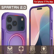 Load image into Gallery viewer, PunkCase iPhone 17 Pro Max Case, [Spartan 2.0 Series] Clear Rugged Heavy Duty Cover W/Built in Screen Protector [purple]
