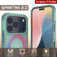 Load image into Gallery viewer, PunkCase iPhone 17 Pro Max Case, [Spartan 2.0 Series] Clear Rugged Heavy Duty Cover W/Built in Screen Protector [teal]

