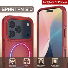 Load image into Gallery viewer, PunkCase iPhone 17 Pro Max Case, [Spartan 2.0 Series] Clear Rugged Heavy Duty Cover W/Built in Screen Protector [red]
