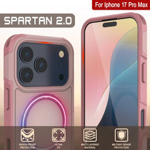 Load image into Gallery viewer, PunkCase iPhone 17 Pro Max Case, [Spartan 2.0 Series] Clear Rugged Heavy Duty Cover W/Built in Screen Protector [pink]
