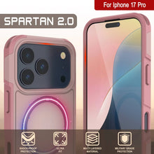 Load image into Gallery viewer, PunkCase iPhone 17 Pro Case, [Spartan 2.0 Series] Clear Rugged Heavy Duty Cover W/Built in Screen Protector [pink]
