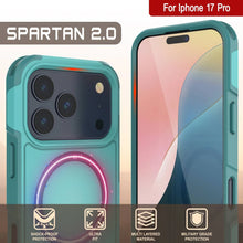 Load image into Gallery viewer, PunkCase iPhone 17 Pro Case, [Spartan 2.0 Series] Clear Rugged Heavy Duty Cover W/Built in Screen Protector [Blue]

