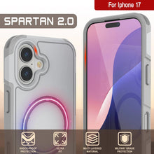 Load image into Gallery viewer, PunkCase iPhone 17 Case, [Spartan 2.0 Series] Clear Rugged Heavy Duty Cover W/Built in Screen Protector [white]
