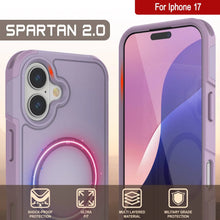 Load image into Gallery viewer, PunkCase iPhone 17 Case, [Spartan 2.0 Series] Clear Rugged Heavy Duty Cover W/Built in Screen Protector [lilac]
