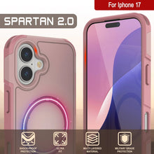Load image into Gallery viewer, PunkCase iPhone 17 Case, [Spartan 2.0 Series] Clear Rugged Heavy Duty Cover W/Built in Screen Protector [pink]
