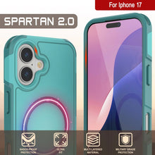 Load image into Gallery viewer, PunkCase iPhone 17 Case, [Spartan 2.0 Series] Clear Rugged Heavy Duty Cover W/Built in Screen Protector [Blue]
