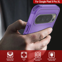 Load image into Gallery viewer, PunkCase Google Pixel 9 Pro XL Case, [Spartan 2.0 Series] Clear Rugged Heavy Duty Cover W/Built in Screen Protector [Purple]
