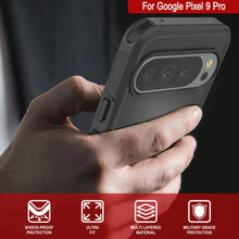 Load image into Gallery viewer, PunkCase Google Pixel 9 Pro Case, [Spartan 2.0 Series] Clear Rugged Heavy Duty Cover W/Built in Screen Protector [Black]
