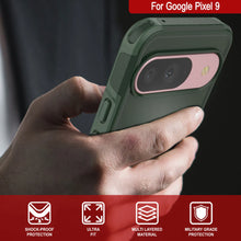 Load image into Gallery viewer, PunkCase Google Pixel 9 Case, [Spartan 2.0 Series] Clear Rugged Heavy Duty Cover W/Built in Screen Protector [Dark Green]
