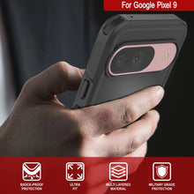 Load image into Gallery viewer, PunkCase Google Pixel 9 Case, [Spartan 2.0 Series] Clear Rugged Heavy Duty Cover W/Built in Screen Protector [Black]
