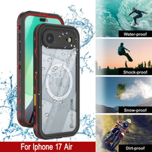 Load image into Gallery viewer, iPhone 17 Air Waterproof IP68 Case, Punkcase [Red] [StudStar Series] [Slim Fit]
