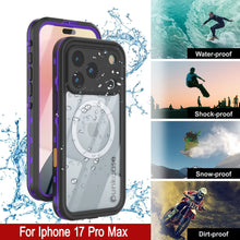 Load image into Gallery viewer, iPhone 17 Pro Max Waterproof IP68 Case, Punkcase [Purple] [StudStar Series] [Slim Fit] [Dirtproof]
