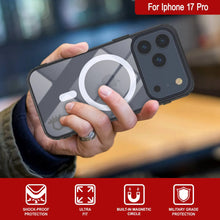 Load image into Gallery viewer, Punkcase iPhone 17 Pro Magnetic Wireless Charging Case [ClearMag Series][Black]
