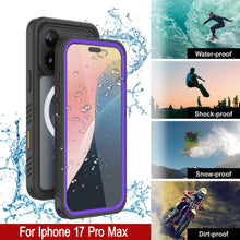 Load image into Gallery viewer, iPhone 17 Pro Max Waterproof Case, Punkcase [Extreme Series] Armor Cover W/ Built In Screen Protector [Purple]
