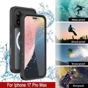 iPhone 17 Pro Max Waterproof Case, Punkcase [Extreme Mag Series] Armor Cover W/ Built In Screen Protector [Black]