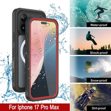 Load image into Gallery viewer, iPhone 17 Pro Max Waterproof Case, Punkcase [Extreme Mag Series] Armor Cover W/ Built In Screen Protector [Red]
