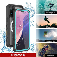 Load image into Gallery viewer, iPhone 17  Waterproof Case, Punkcase [Extreme Mag Series] Armor Cover W/ Built In Screen Protector [Teal]
