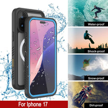 Load image into Gallery viewer, iPhone 17 Waterproof Case, Punkcase [Extreme Mag Series] Armor Cover W/ Built In Screen Protector [Blue]
