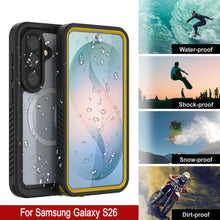 Load image into Gallery viewer, Galaxy S26 Waterproof Case, Punkcase [Extreme Mag Series] Armor Cover W/ Built In Screen Protector [Yellow]
