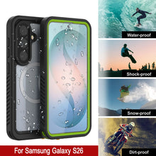 Load image into Gallery viewer, Galaxy S26 Waterproof Case, Punkcase [Extreme Mag Series] Armor Cover W/ Built In Screen Protector [Green]
