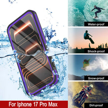 Load image into Gallery viewer, iPhone 17 Pro Max Waterproof Case [Kickstud 2.0 Series] Protective IP68 Cover W/Screen Protector &amp; Kickstand [Purple]
