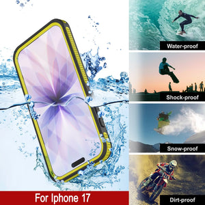iPhone 17 Waterproof Case [Kickstud 2.0 Series] Protective IP68 Cover W/Screen Protector & Kickstand [Yellow]