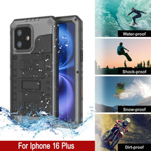 Load image into Gallery viewer, iPhone 16 Plus Metal Extreme 3.0 Series Aluminum Waterproof Case IP68 W/Buillt in Screen Protector &amp; Kickstand [Silver]
