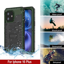 Load image into Gallery viewer, iPhone 16 Plus Metal Extreme 3.0 Series Aluminum Waterproof Case IP68 W/Buillt in Screen Protector &amp; Kickstand [Dark Green]
