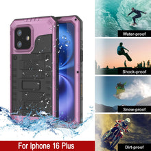 Load image into Gallery viewer, iPhone 16 Plus Metal Extreme 3.0 Series Aluminum Waterproof Case IP68 W/Buillt in Screen Protector &amp; Kickstand [Pink]
