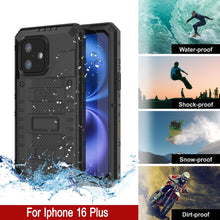 Load image into Gallery viewer, iPhone 16 Plus Metal Extreme 3.0 Series Aluminum Waterproof Case IP68 W/Buillt in Screen Protector &amp; Kickstand [Black]

