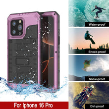 Load image into Gallery viewer, iPhone 16 Pro Metal Extreme 3.0 Series Aluminum Waterproof Case IP68 W/Buillt in Screen Protector &amp; Kickstand [Pink]
