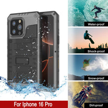 Load image into Gallery viewer, iPhone 16 Pro Metal Extreme 3.0 Series Aluminum Waterproof Case IP68 W/Buillt in Screen Protector &amp; Kickstand [Silver]
