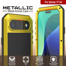 Load image into Gallery viewer, iPhone 17 Air Metal Case, Heavy Duty Military Grade Armor Cover [shock proof] Full Body Hard [Yellow]
